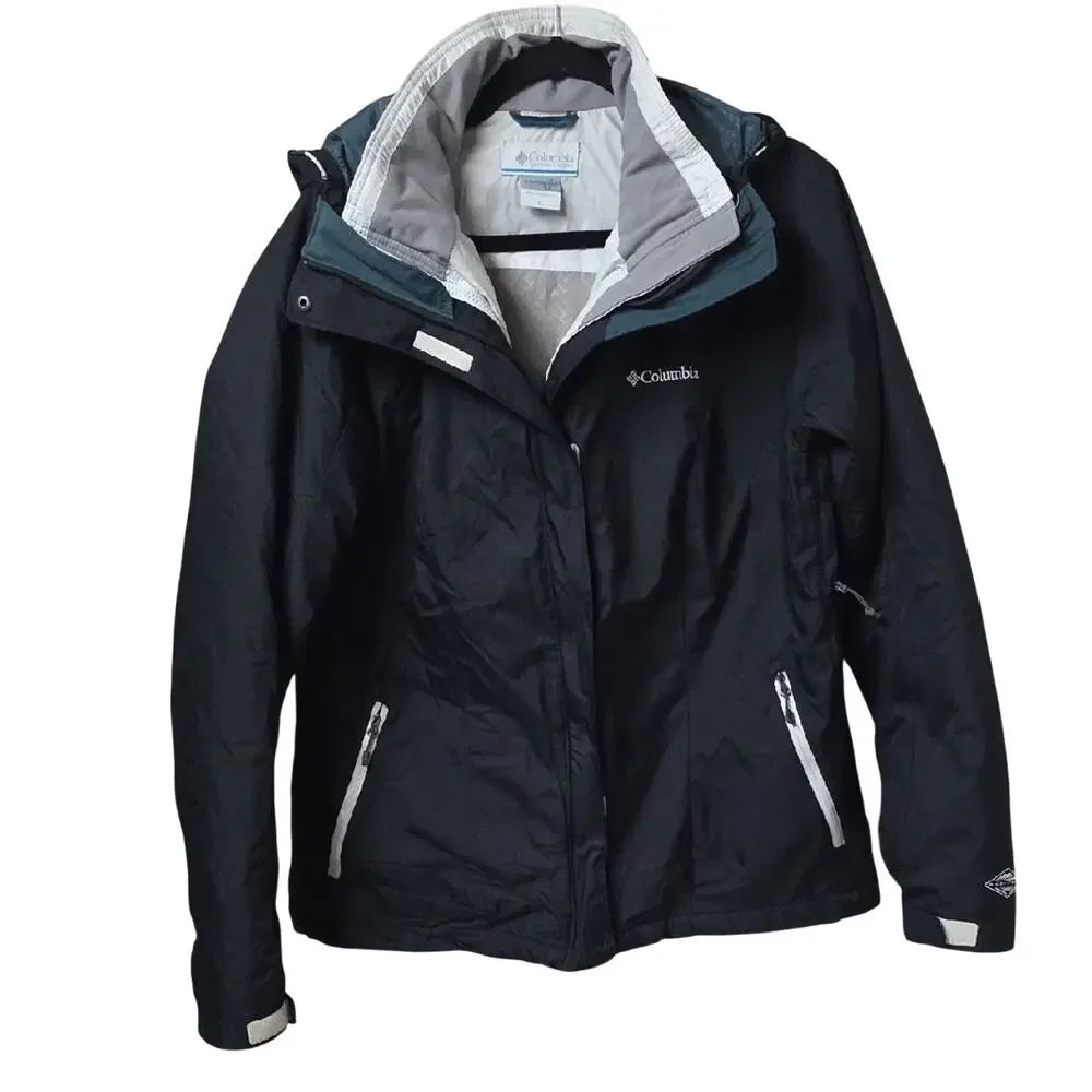 Columbia Black Interchange Omni Tech Jacket with Gray Accents Womens Size XL